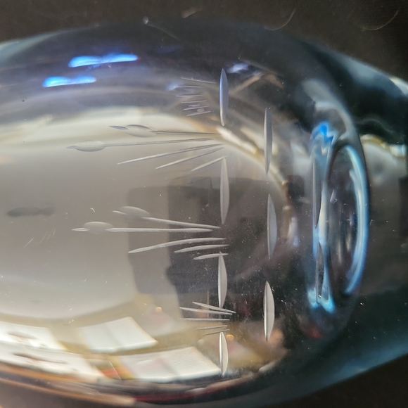 VINTAGE CRYSTAL ART GLASS VASE ETCHED GOOSE STROMBERGSHYTTAN ORREFORS STYLE - Picture 8 of 12